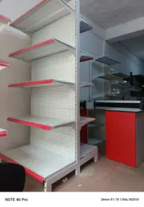 Supermarket double sided shelve