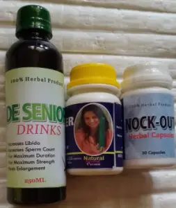 De Senior Men Drink+Nock Out Capsule+Top notch cucumber cream for Penis